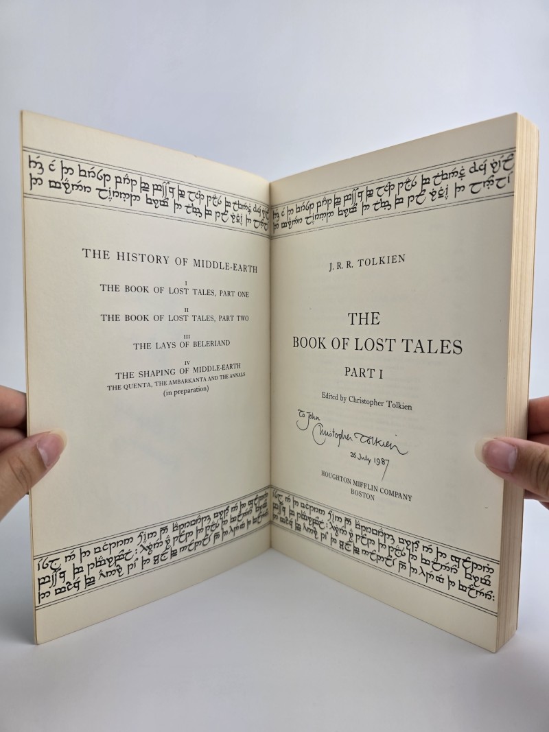 The Book of Lost Tales Part One - US 1986 1st Paperback Signed by Christopher Tolkien