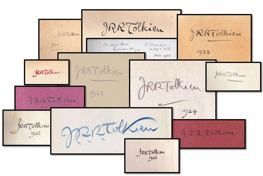 Cushing Memorial Library and Archives at Texas A&amp;M University houses a J.R.R. Tolkien collection, consisting of sixteen of his philological books in German, two full pages and four fragments of notes and two letters.